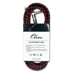 Olive OL-GT3M Guitar Cable with Right Angle Jack - 3 mtr