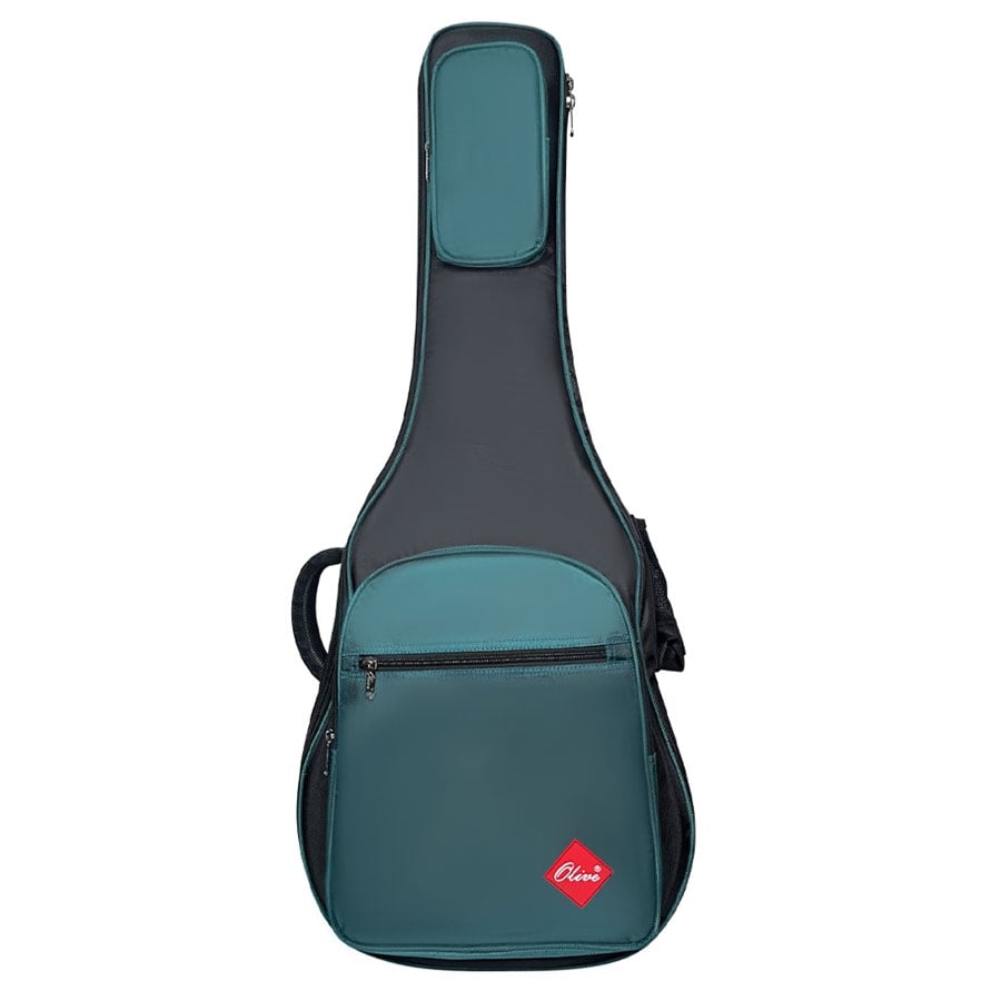 Olive OL-P300 Dreadnought Acoustic Guitar Bag - Black and Green