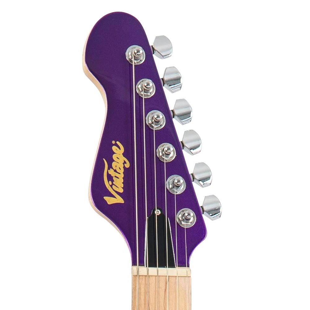 Vintage V6M24 ReIssued Series Electric Guitar ~ Pasadena Purple - Image 7