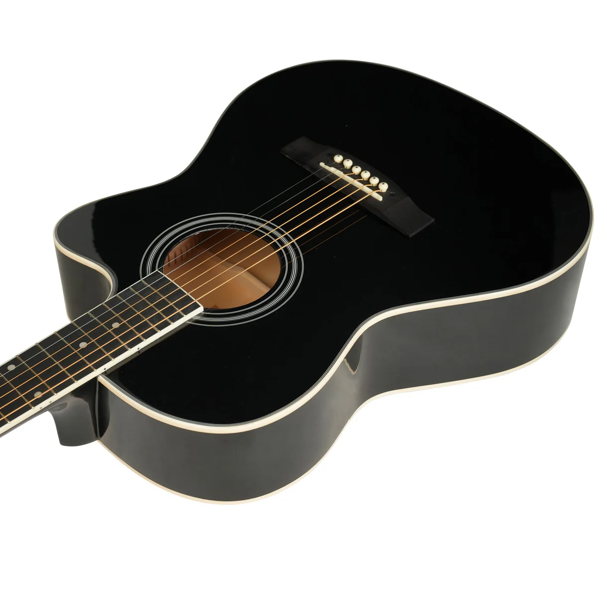 Havana HAC-39 Cutaway Acoustic Guitar - Black - Image 4