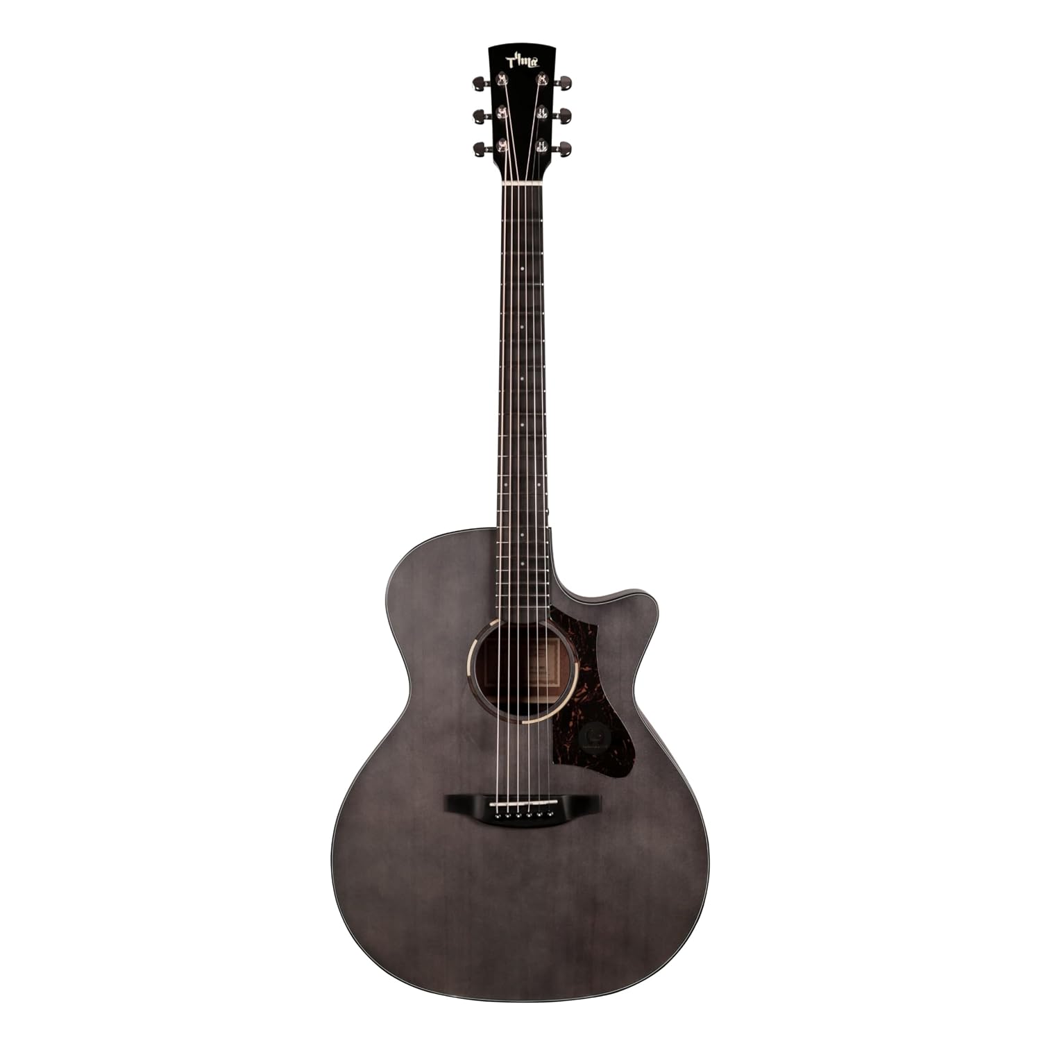 TYMA TG-2BKS Standard Series Solid Top Grand Auditorium (Black Satin) Semi-Acoustic Guitar - Image 2