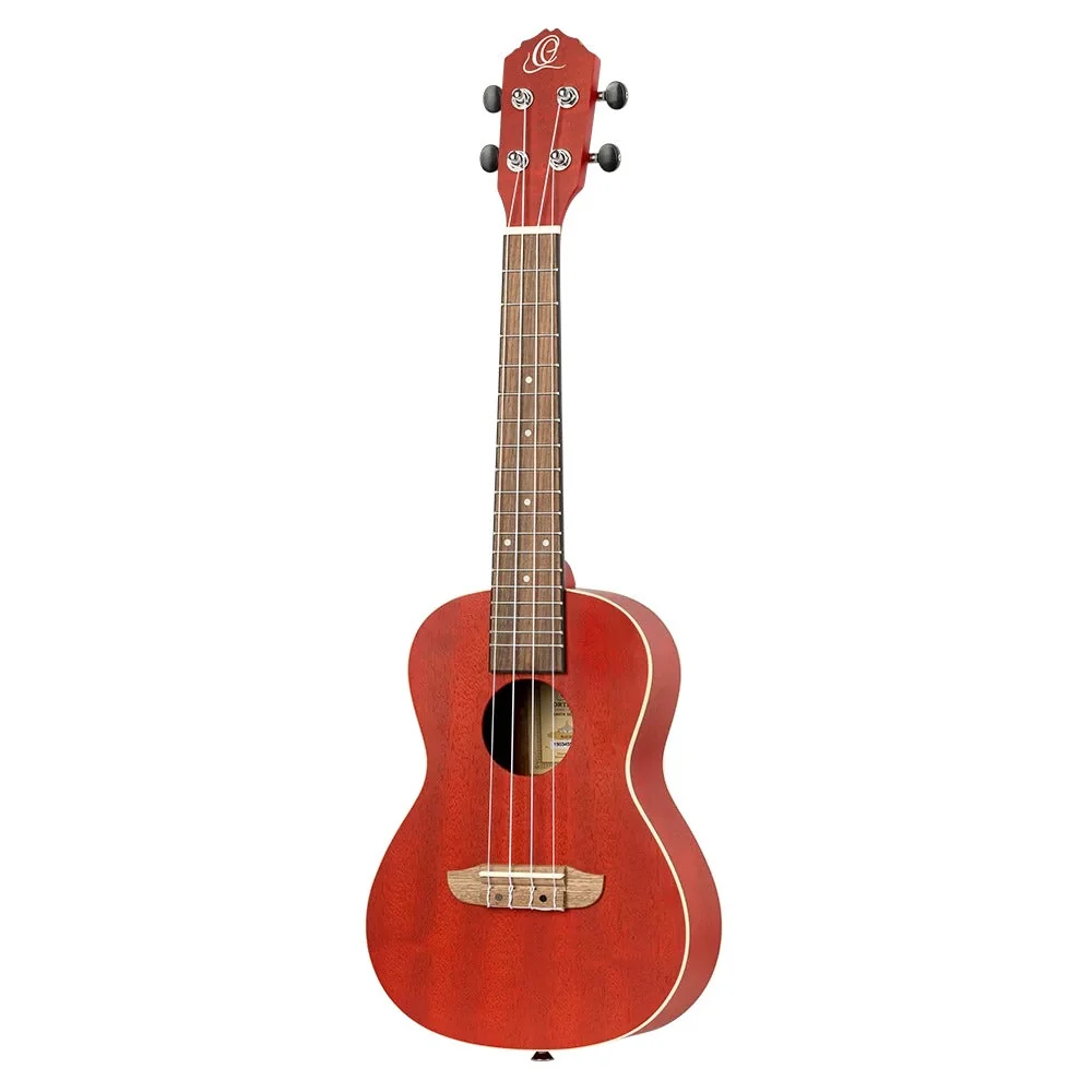 Ortega RUFIRE Earth Series Okoume Concert Ukulele-Fire Red