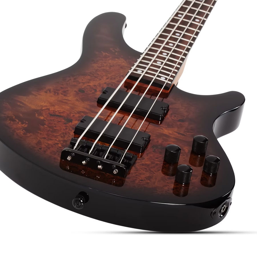 Schecter C-4 Standard 4-String Bass Guitar Tobacco Burl (3970) - Image 4