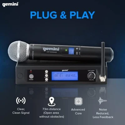 Gemini UHF-6100M UHF wireless microphone - Image 4